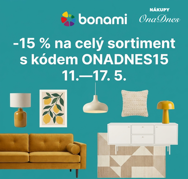Bonami - Nákupy OnaDnes -15 % s kódem ONADNES15
