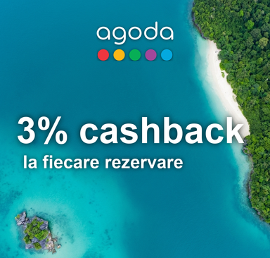 Agoda - 3% cashback la fiecare rezervare