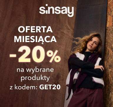 Sinsay - Oferta miesiąca -20 % na wybrane produkty