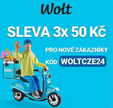 Wolt - Sleva 3x50 Kč pro nové zákazníky