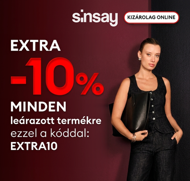 Sinsay - Extra -10% minden leárazott termékre