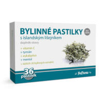 Pastilky s islandským lišejníkem 36 ks za 115 Kč, v BENU teď třetí krabička zdarma